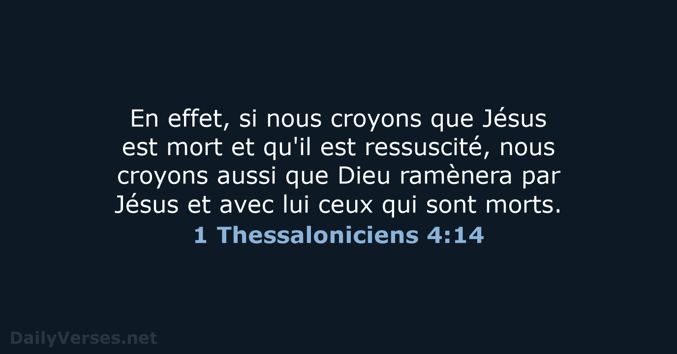 1 Thessaloniciens 4:14 - SG21