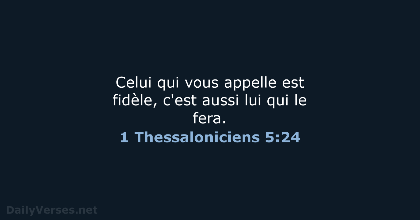 1 Thessaloniciens 5:24 - SG21