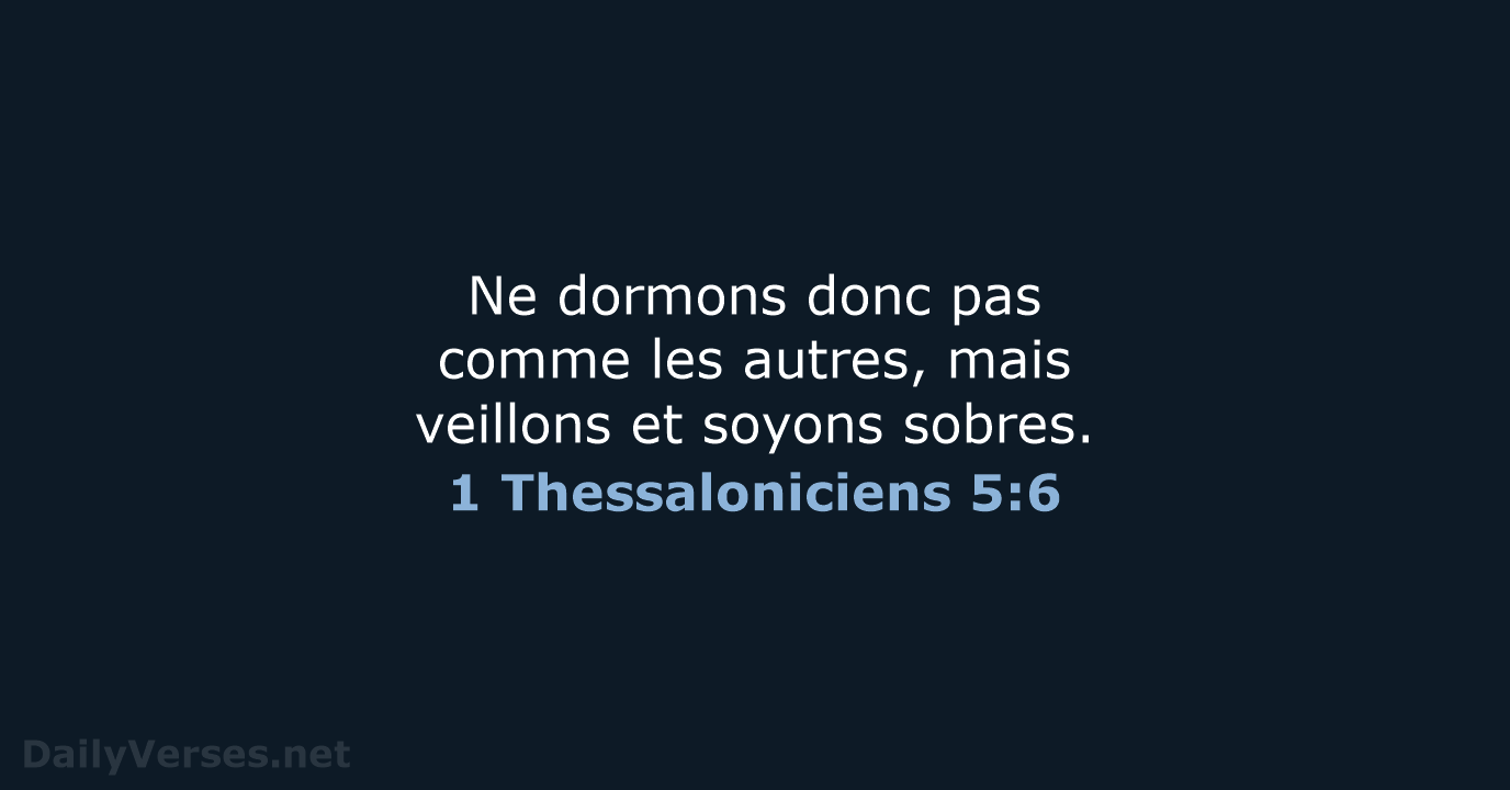 1 Thessaloniciens 5:6 - SG21