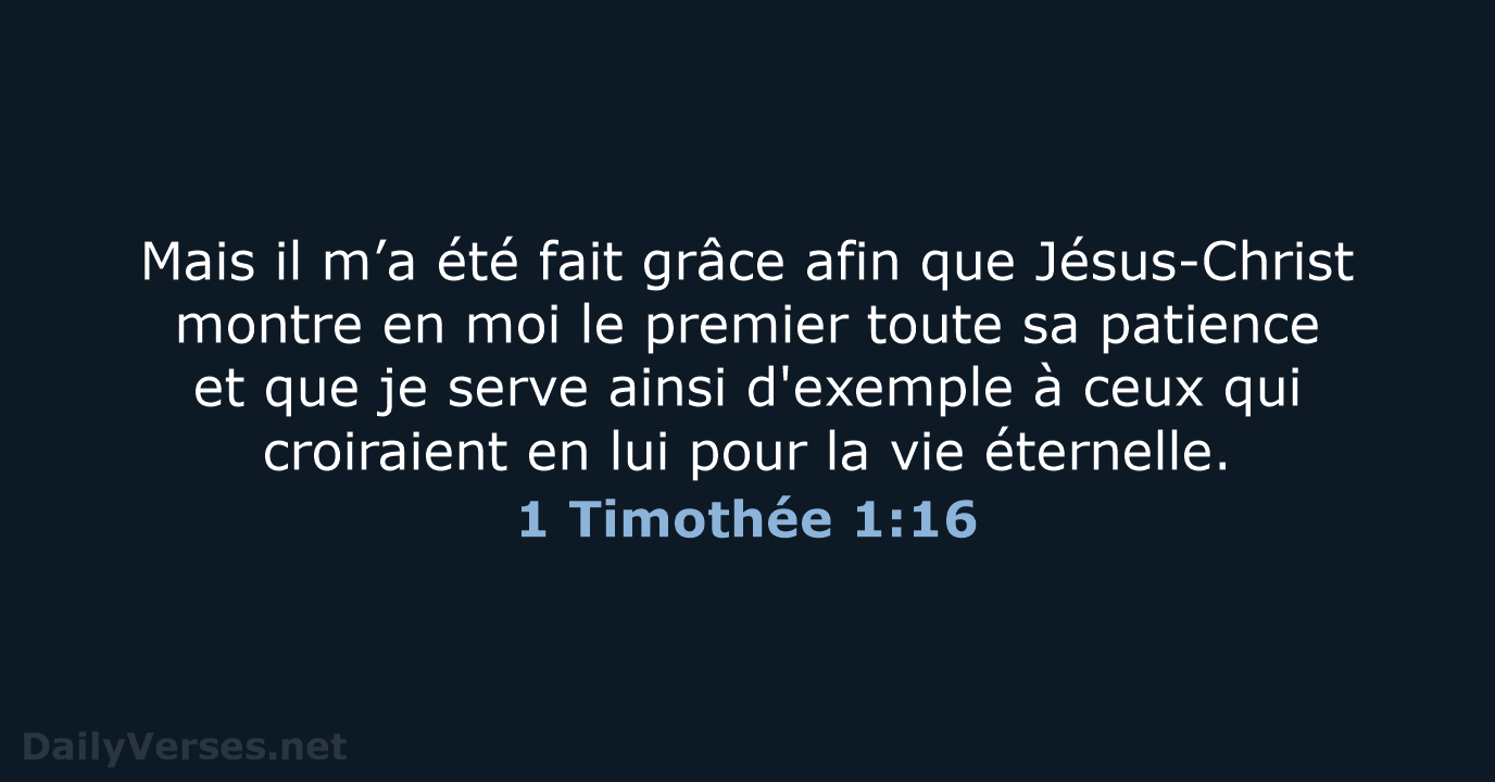 1 Timothée 1:16 - SG21