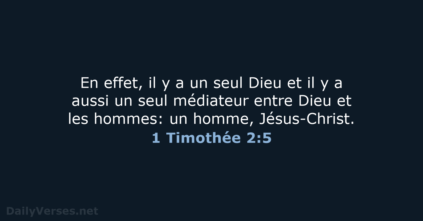 1 Timothée 2:5 - SG21