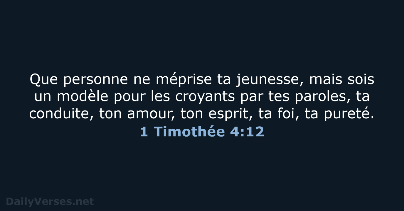 1 Timothée 4:12 - SG21