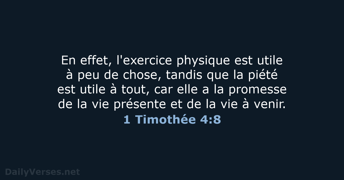 1 Timothée 4:8 - SG21