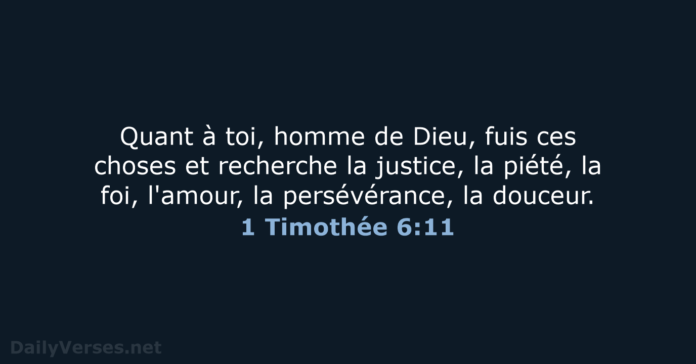 1 Timothée 6:11 - SG21