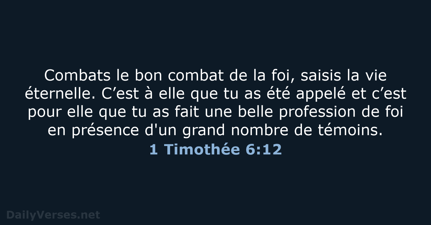1 Timothée 6:12 - SG21