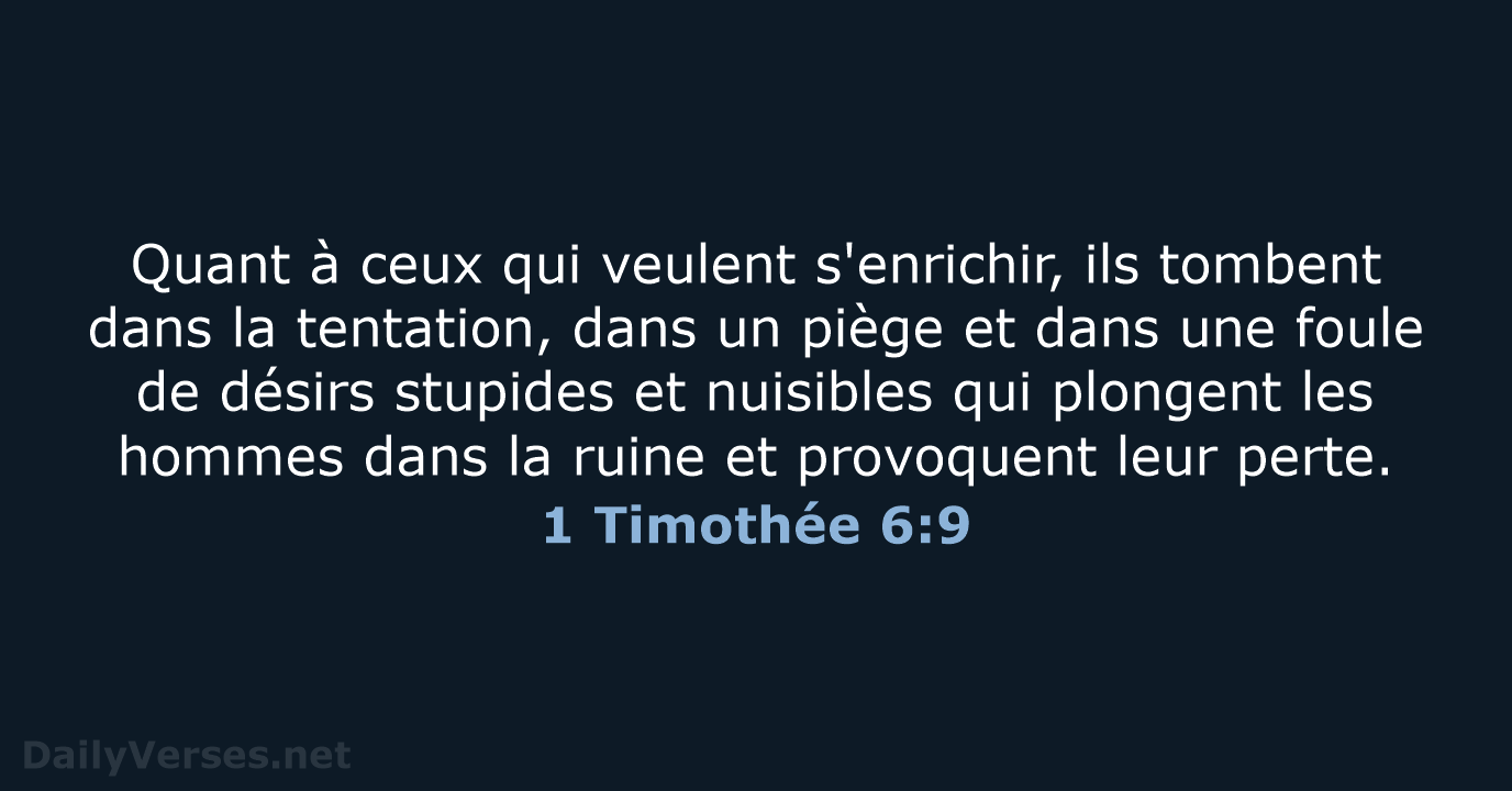 1 Timothée 6:9 - SG21