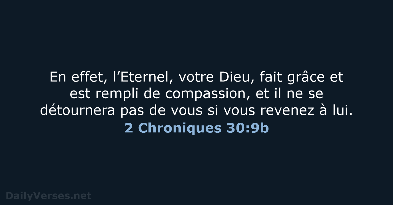 2 Chroniques 30:9b - SG21