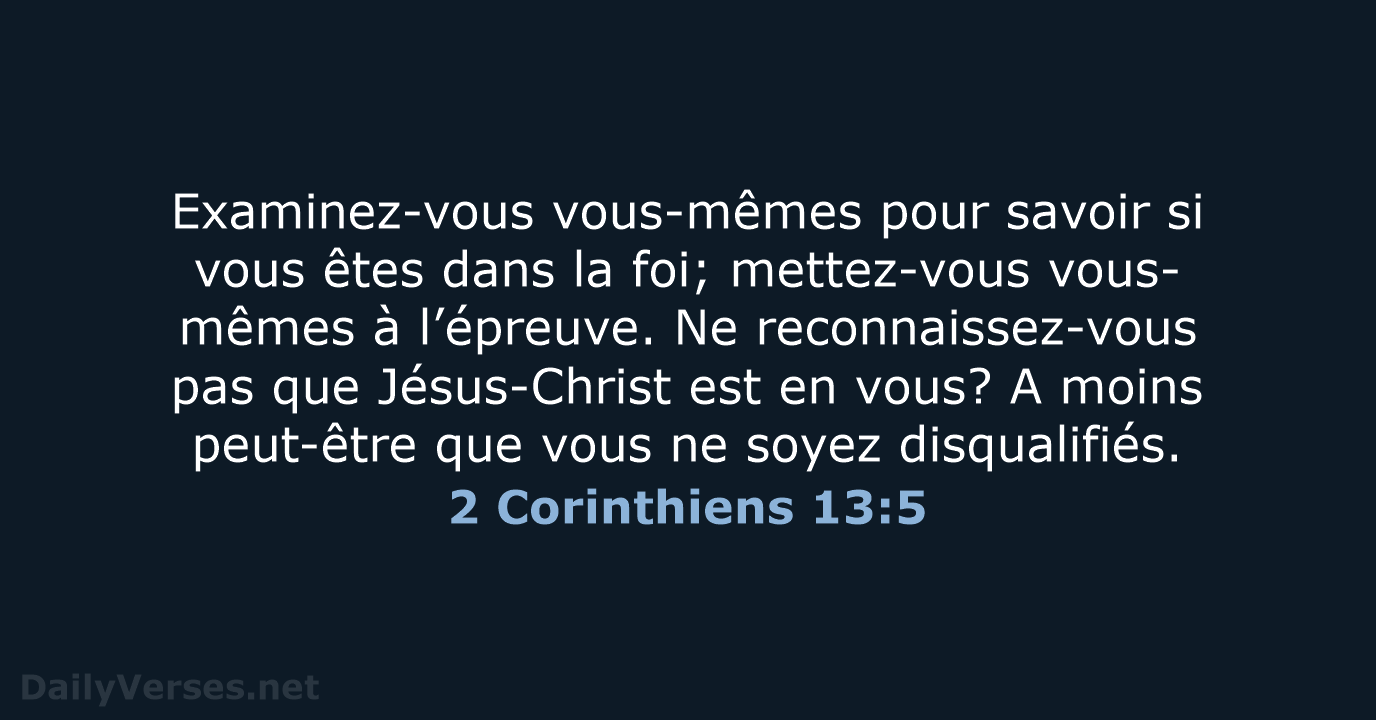 2 Corinthiens 13:5 - SG21