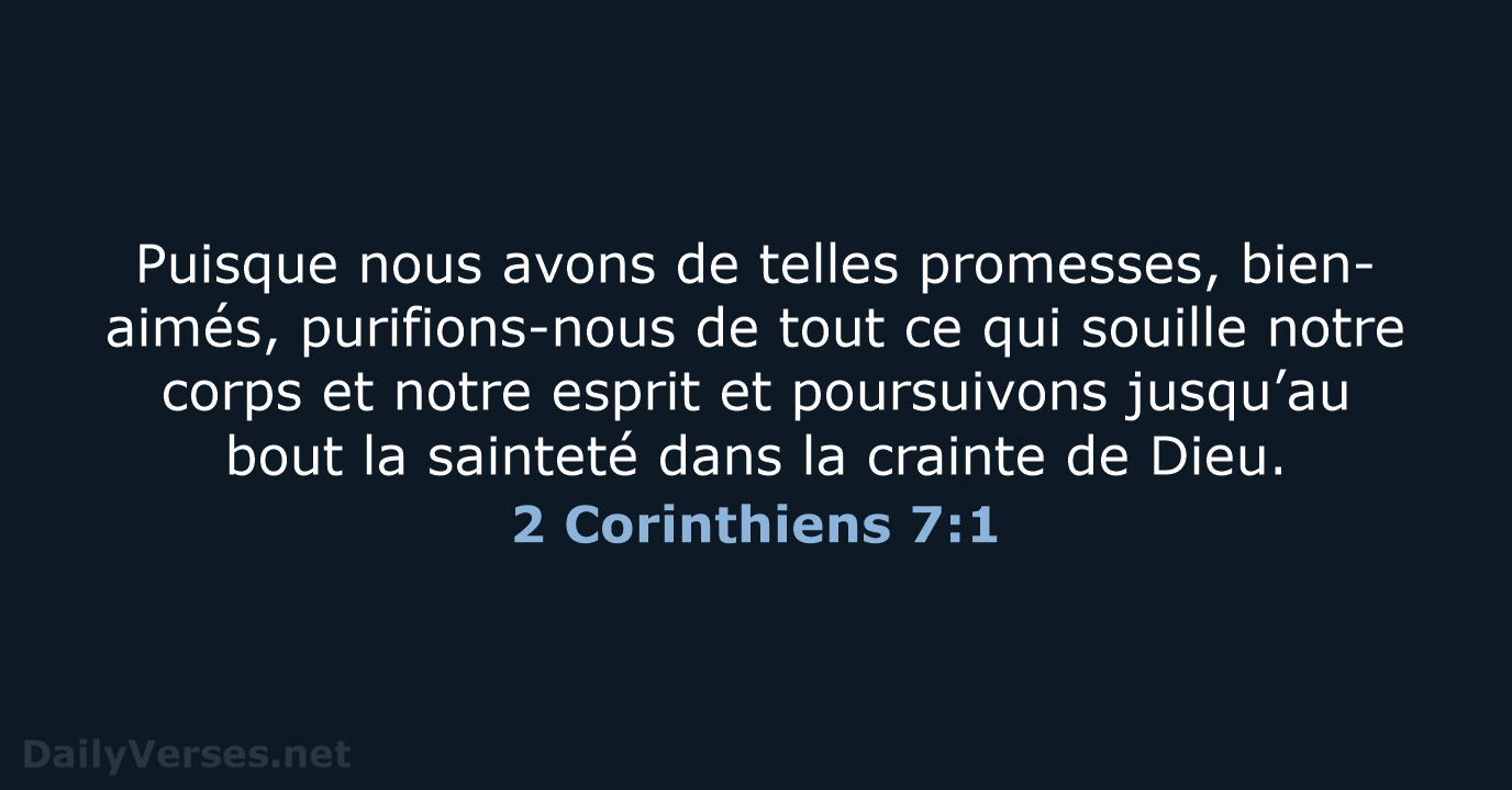 2 Corinthiens 7:1 - SG21