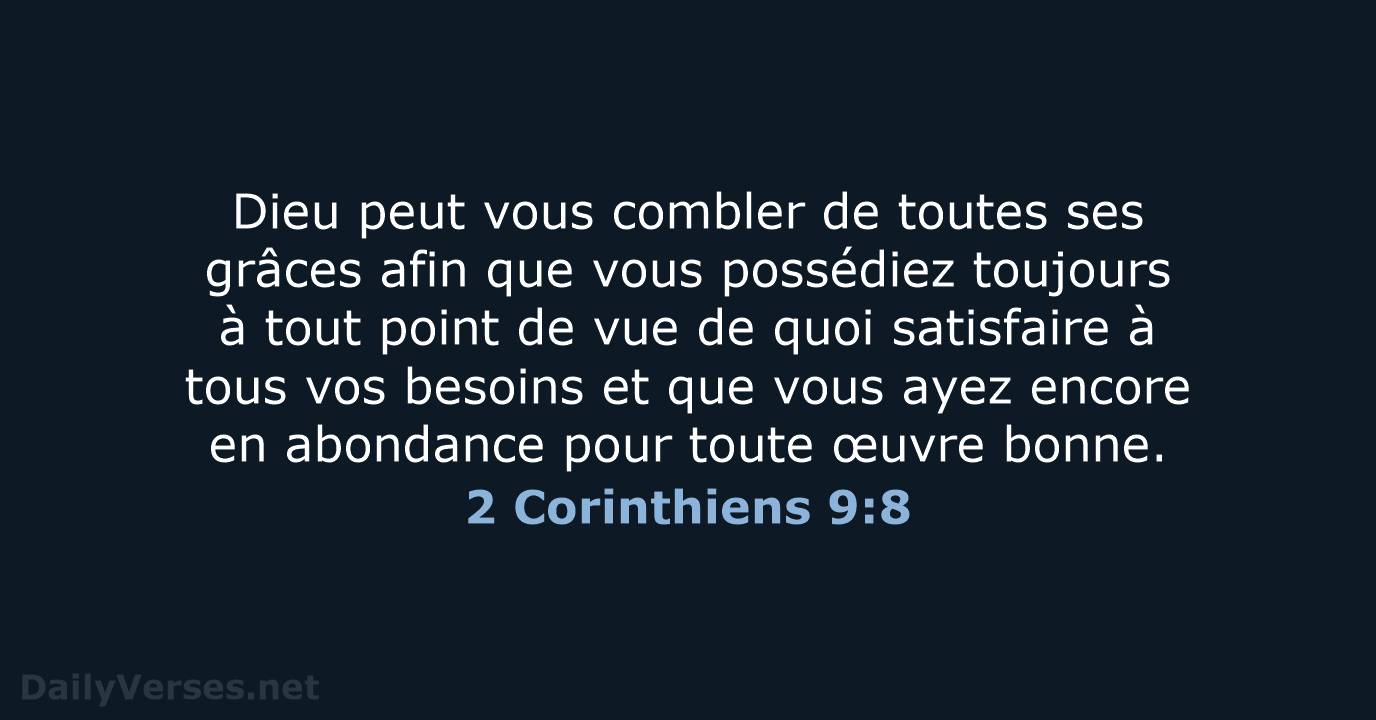 2 Corinthiens 9:8 - SG21
