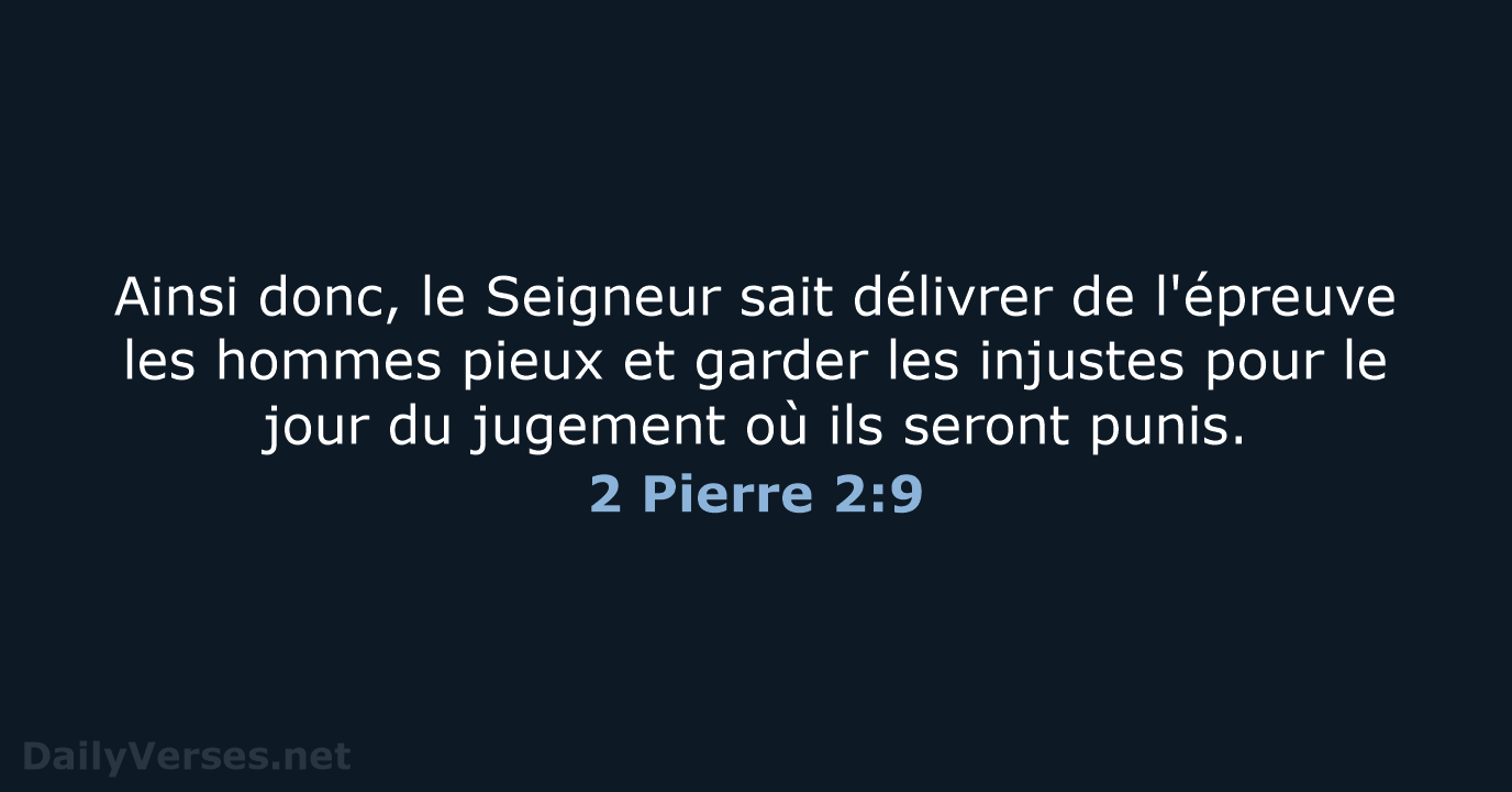2 Pierre 2:9 - SG21