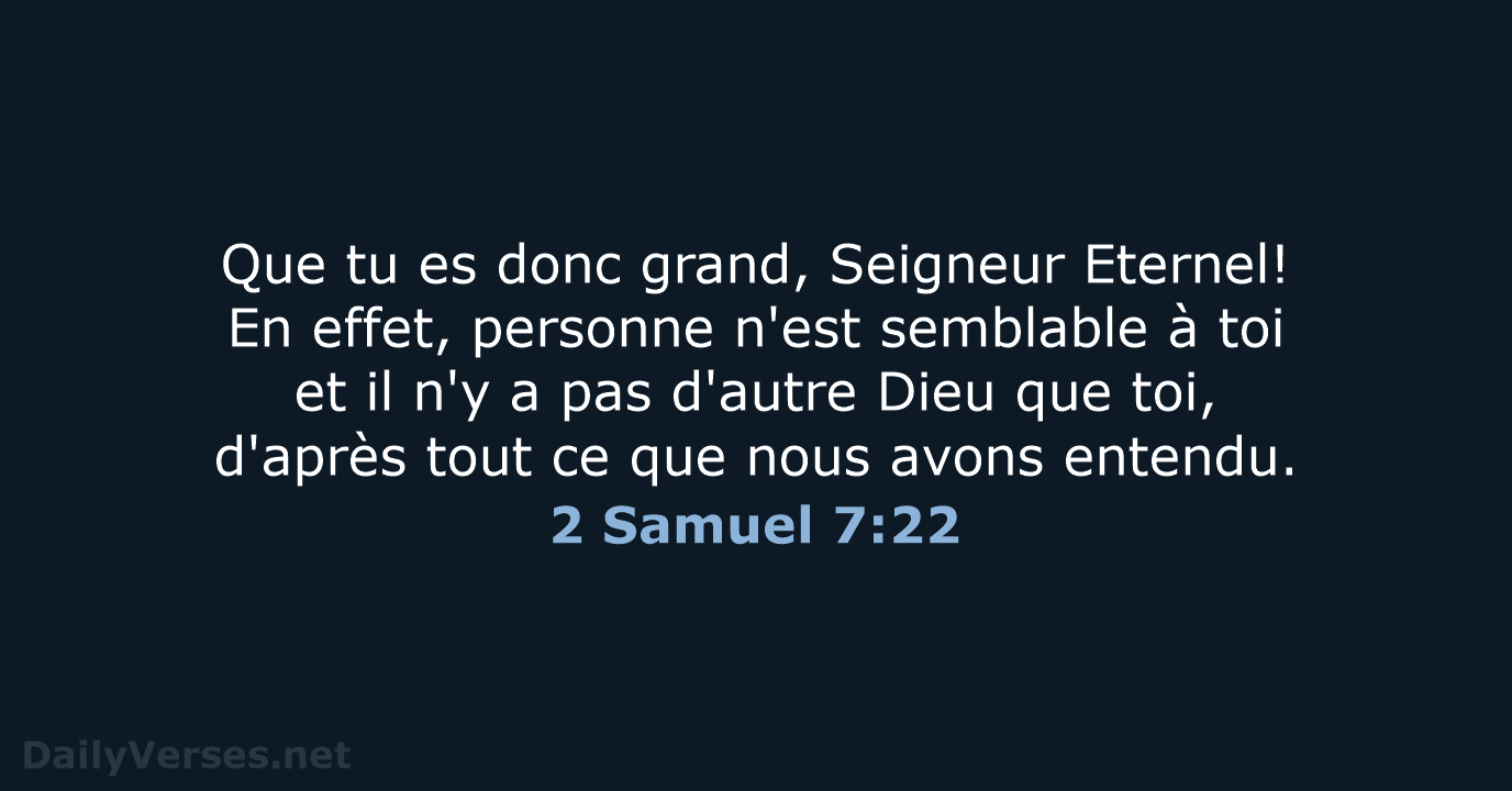 2 Samuel 7:22 - SG21