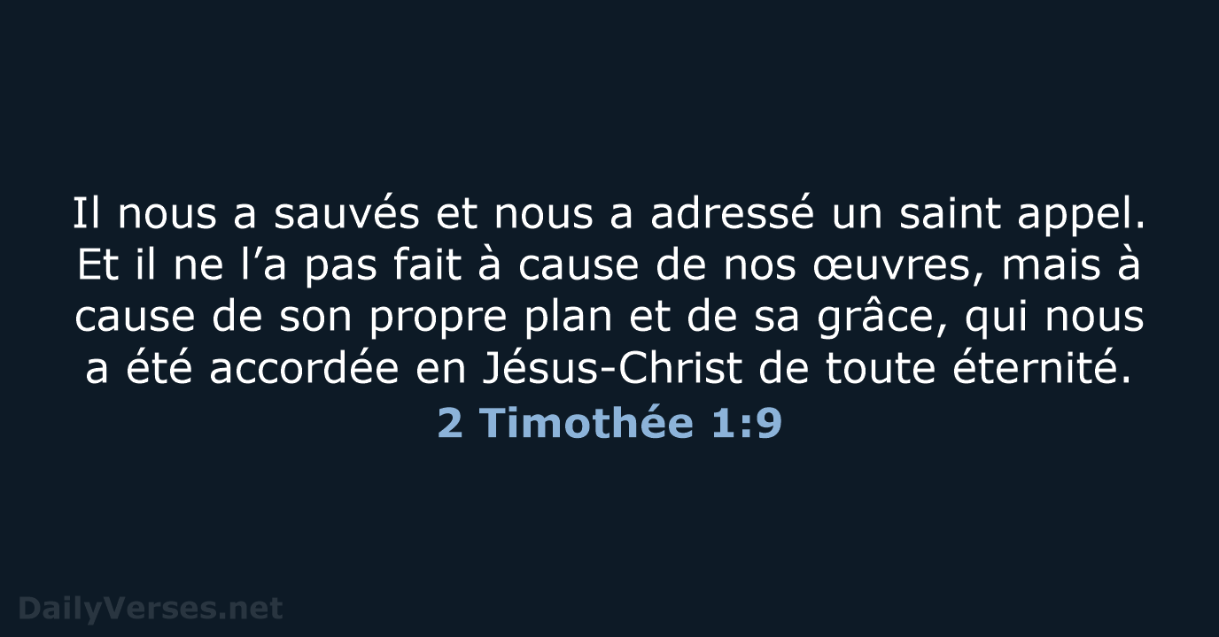 2 Timothée 1:9 - SG21
