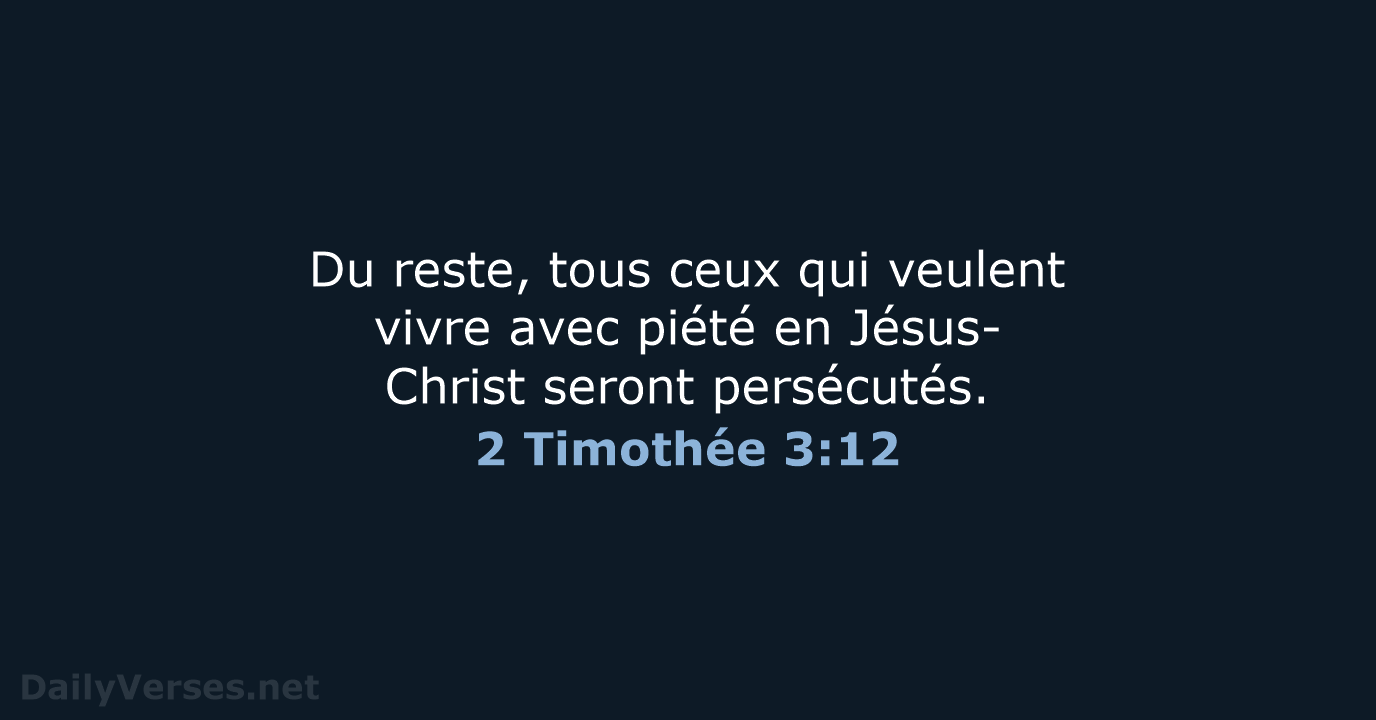 2 Timothée 3:12 - SG21