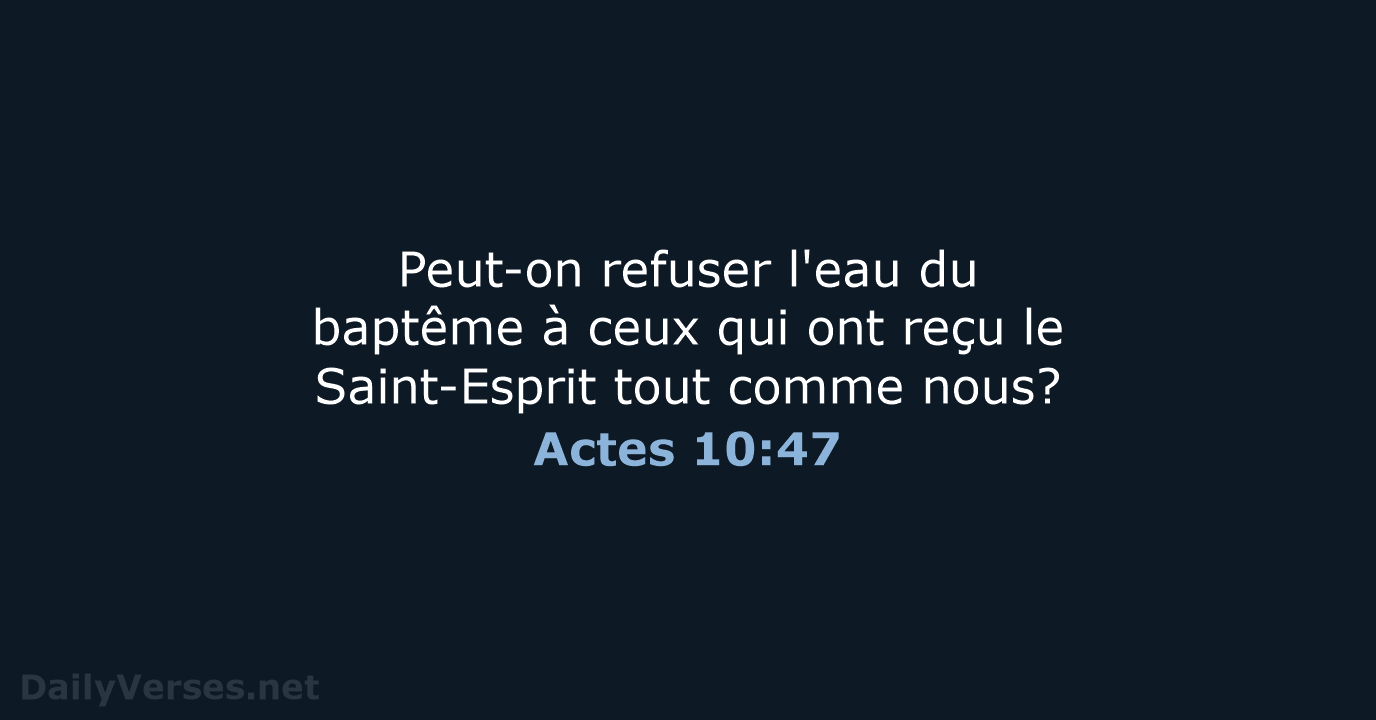 Actes 10:47 - SG21