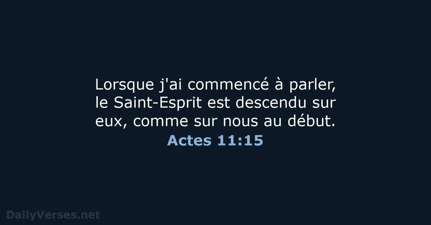 Actes 11:15 - SG21