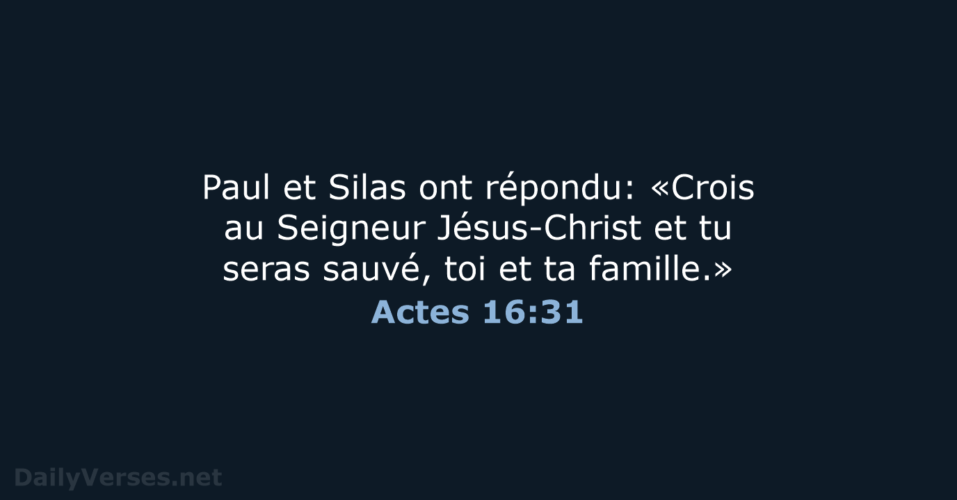 Actes 16:31 - SG21