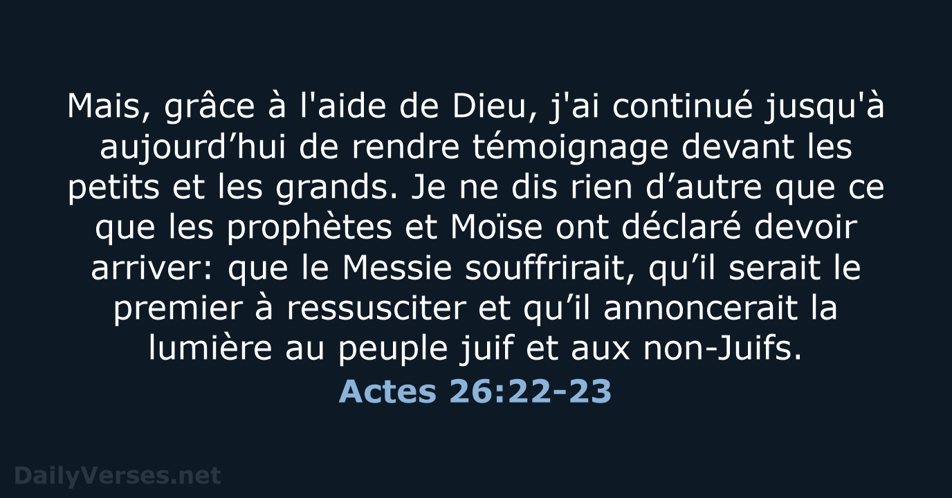 Actes 26:22-23 - SG21