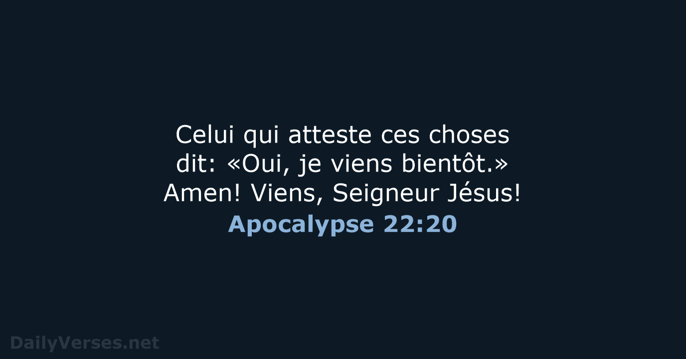 Apocalypse 22:20 - SG21
