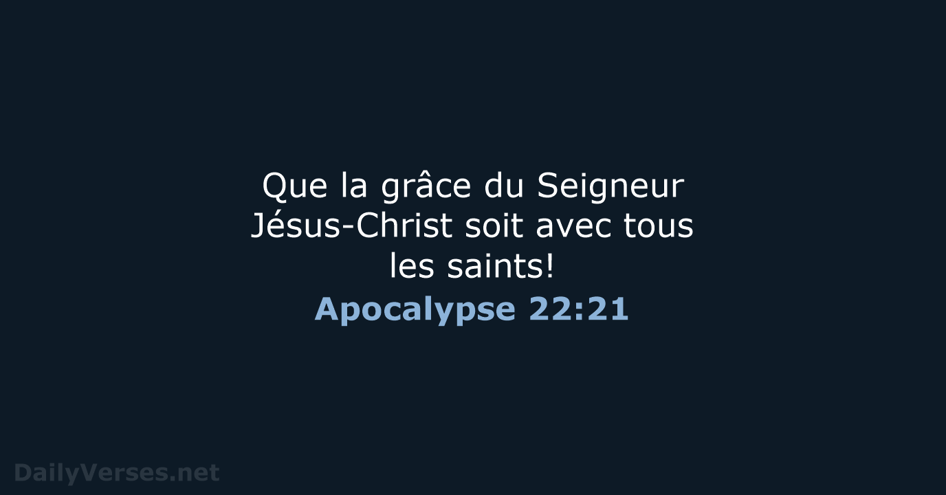 Apocalypse 22:21 - SG21