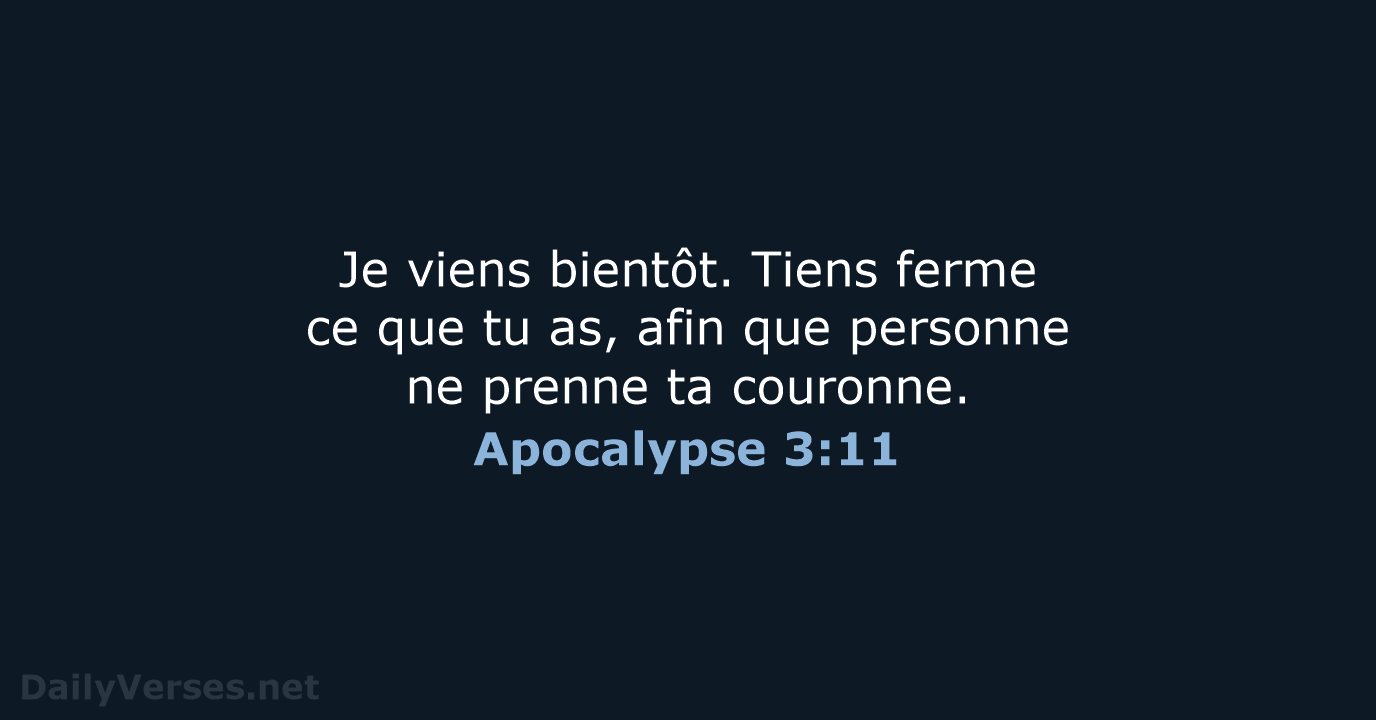 Apocalypse 3:11 - SG21
