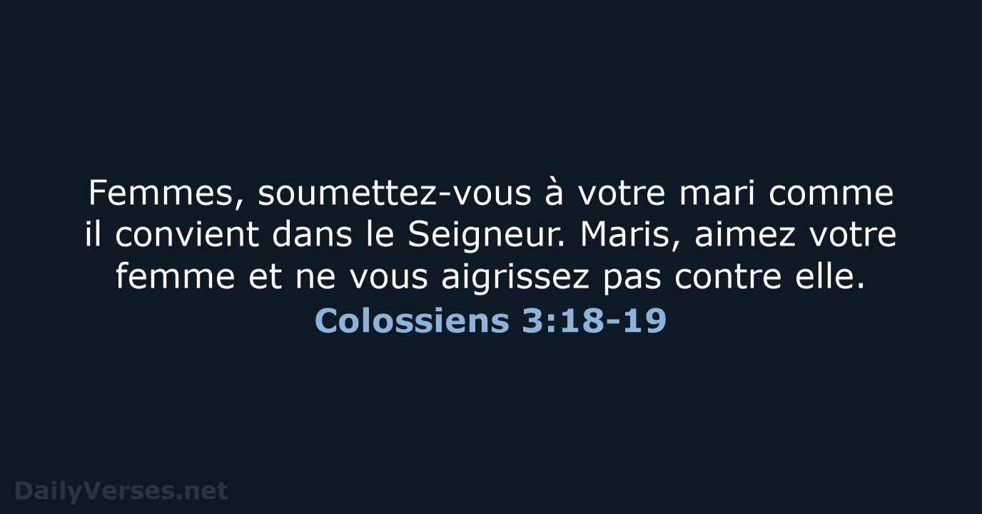 Colossiens 3:18-19 - SG21