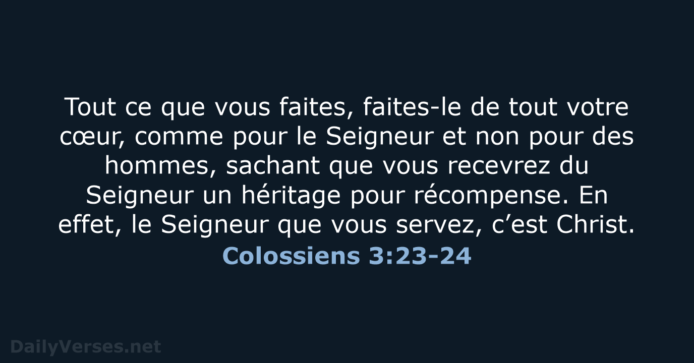 Colossiens 3:23-24 - SG21