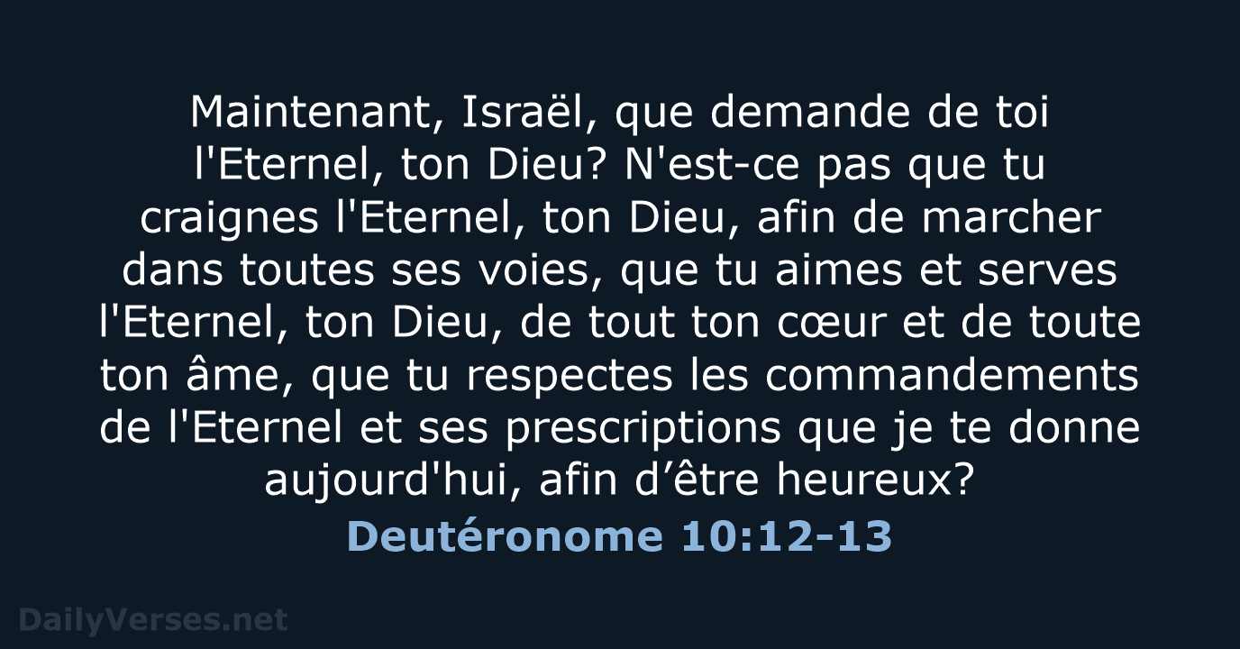 Deutéronome 10:12-13 - SG21