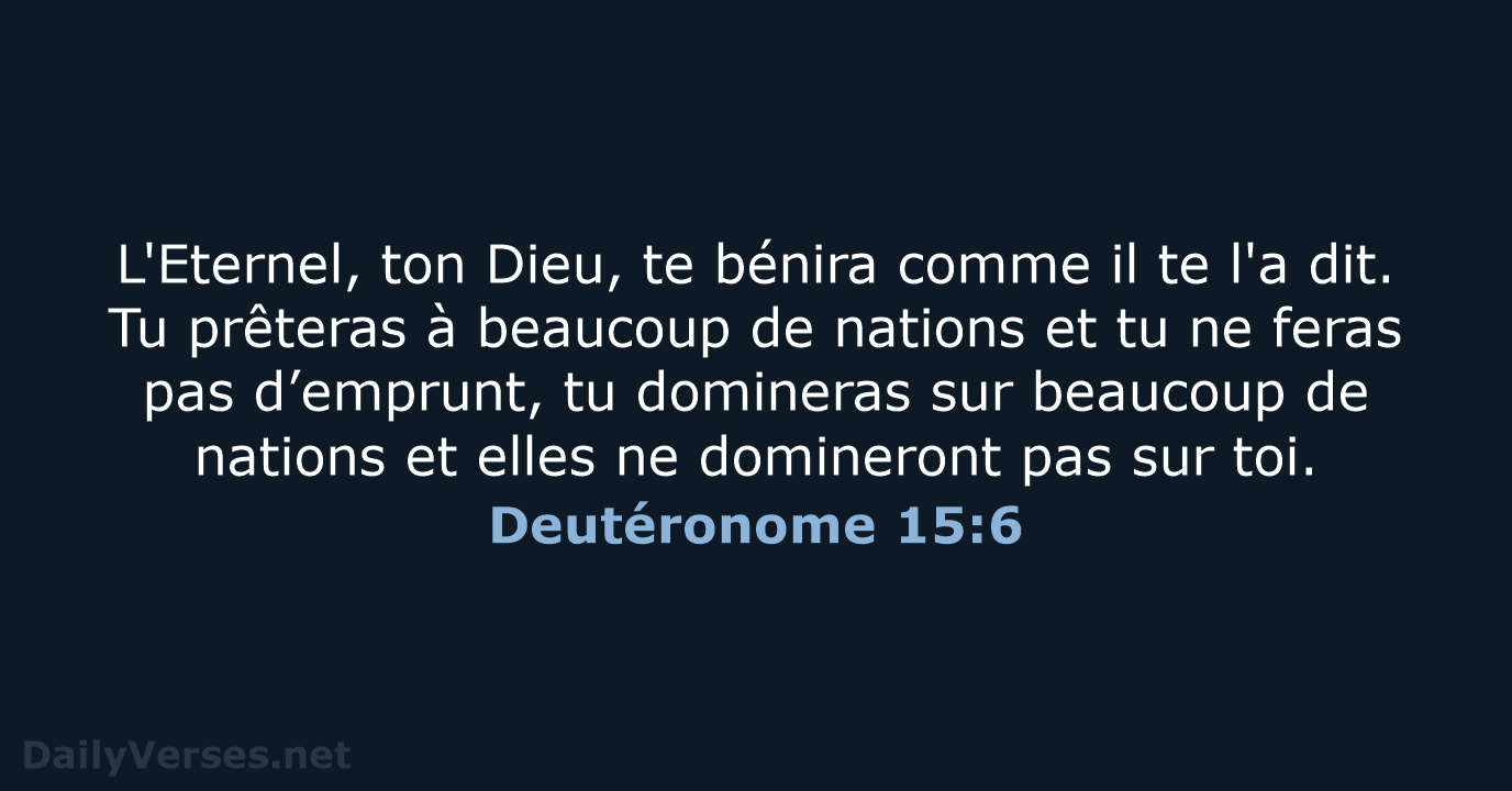 Deutéronome 15:6 - SG21