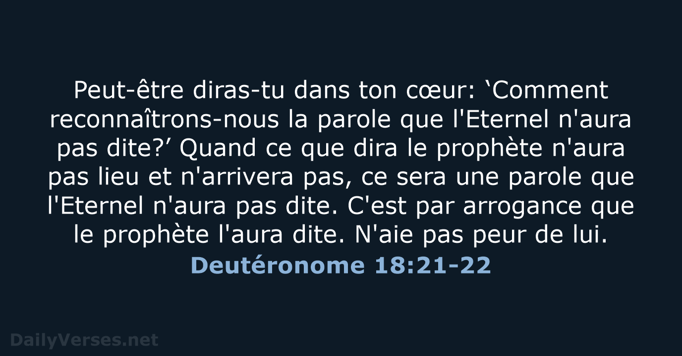 Deutéronome 18:21-22 - SG21