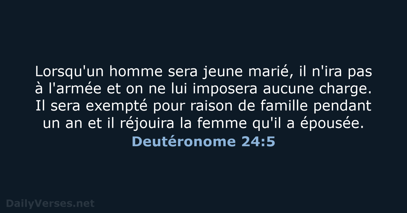 Deutéronome 24:5 - SG21