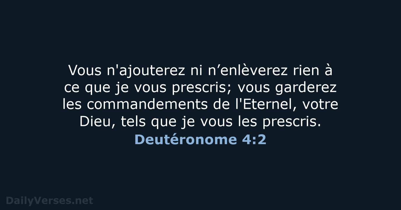 Deutéronome 4:2 - SG21