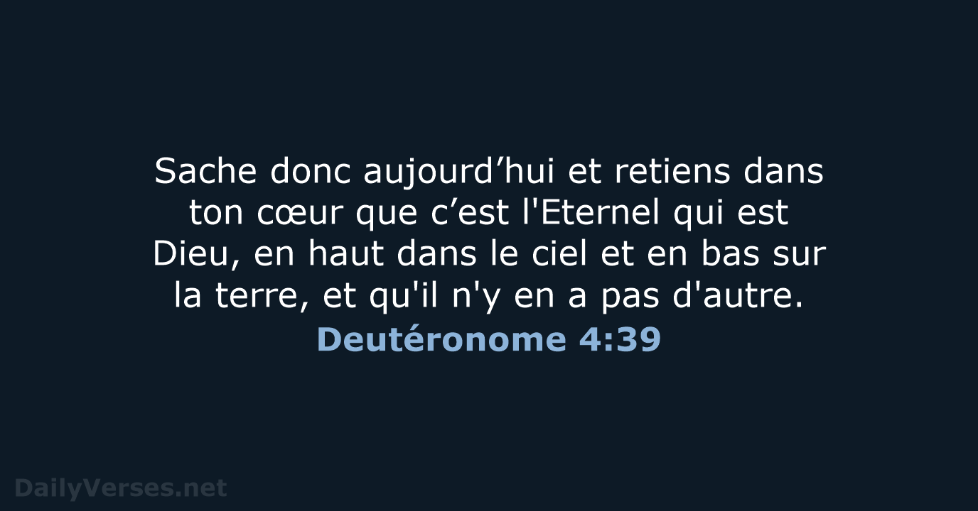 Deutéronome 4:39 - SG21