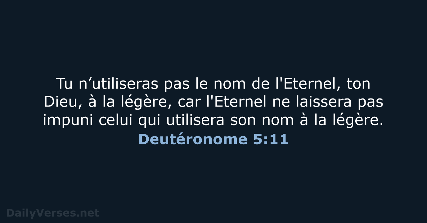 Deutéronome 5:11 - SG21