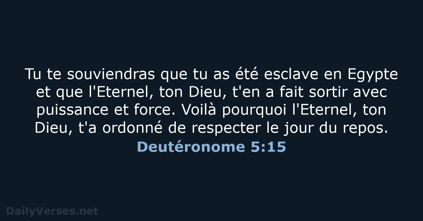 Deutéronome 5:15 - SG21