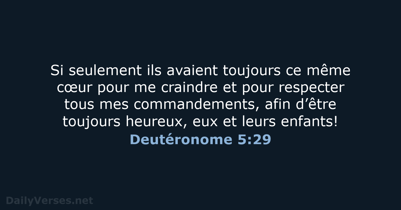 Deutéronome 5:29 - SG21