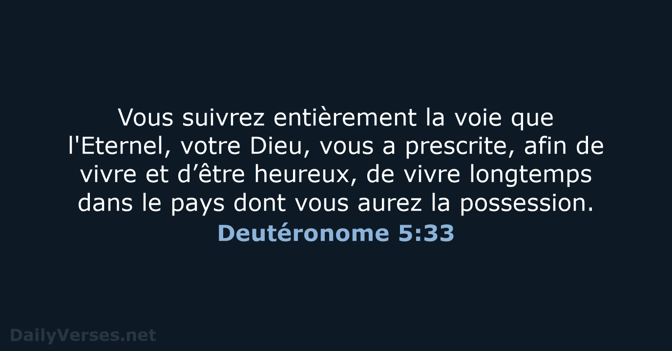 Deutéronome 5:33 - SG21
