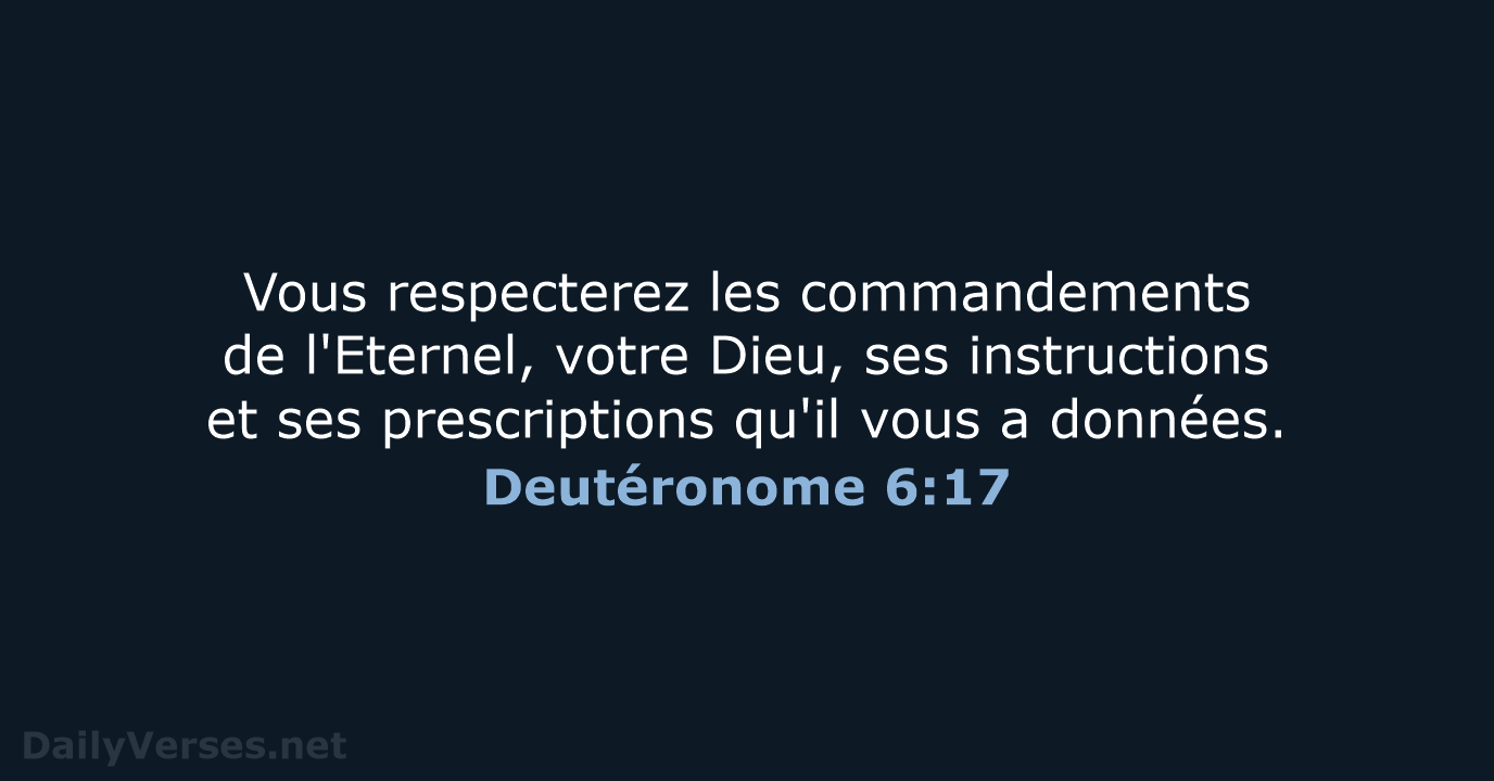 Deutéronome 6:17 - SG21