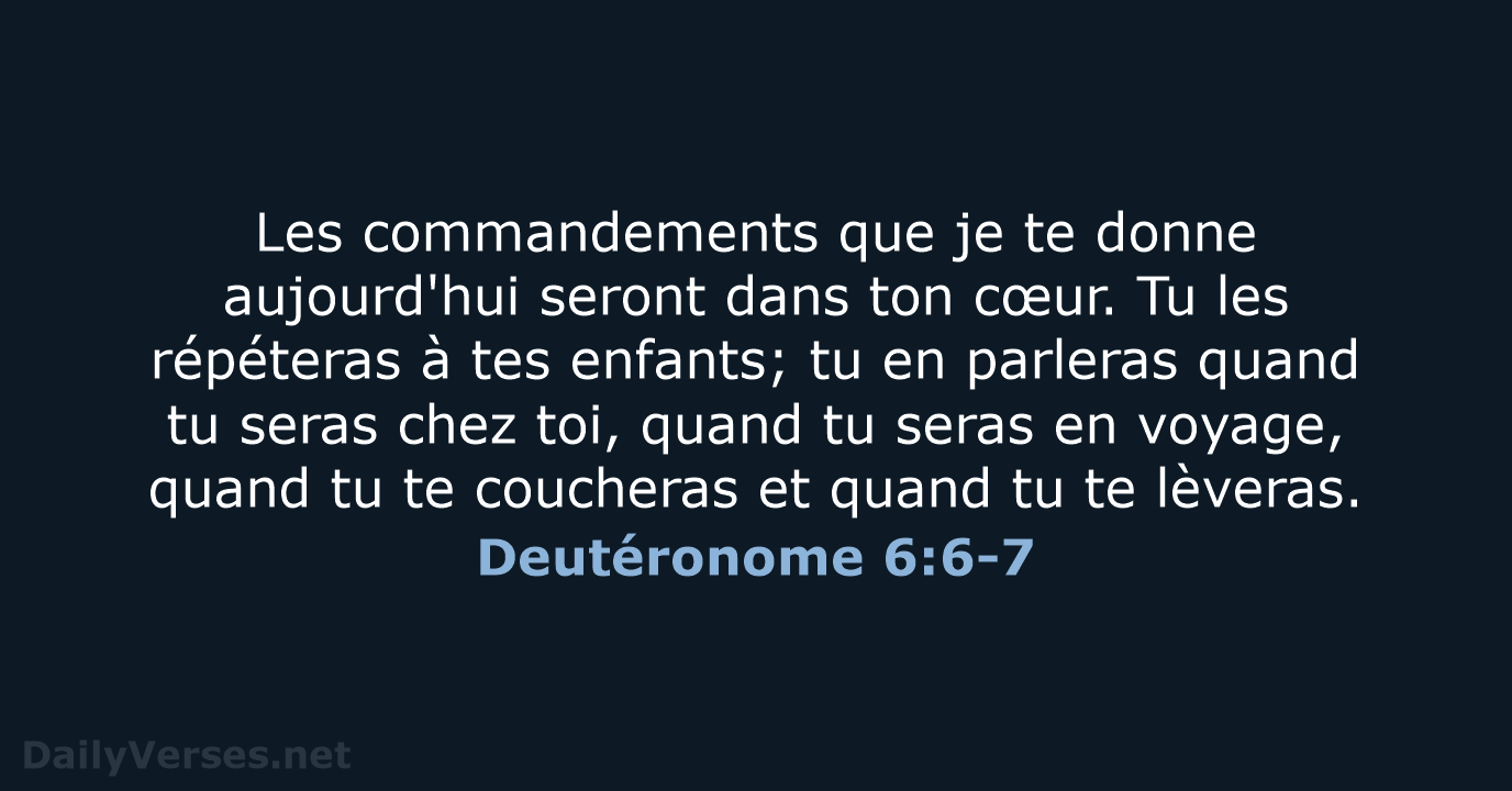 Deutéronome 6:6-7 - SG21