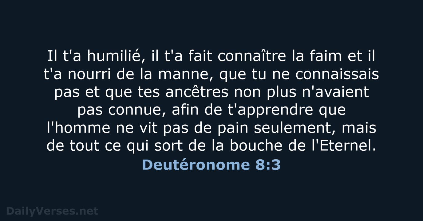 Deutéronome 8:3 - SG21