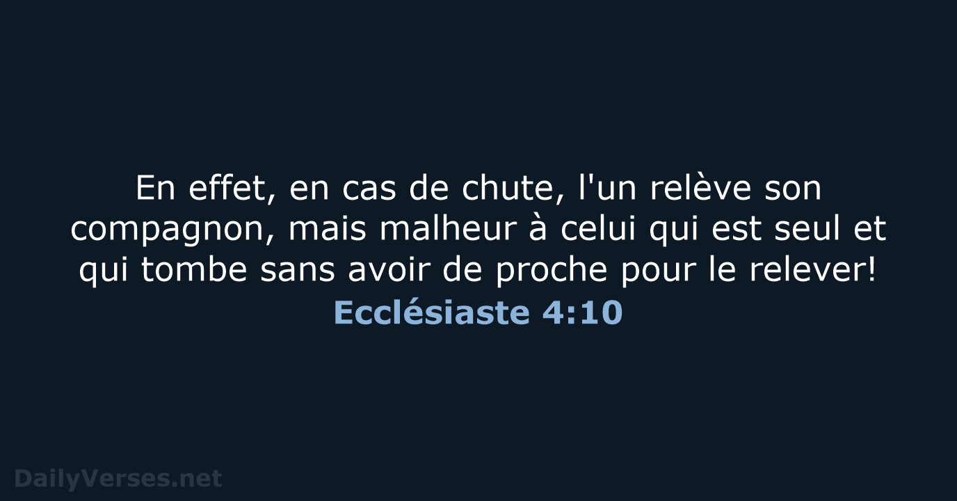 Ecclésiaste 4:10 - SG21
