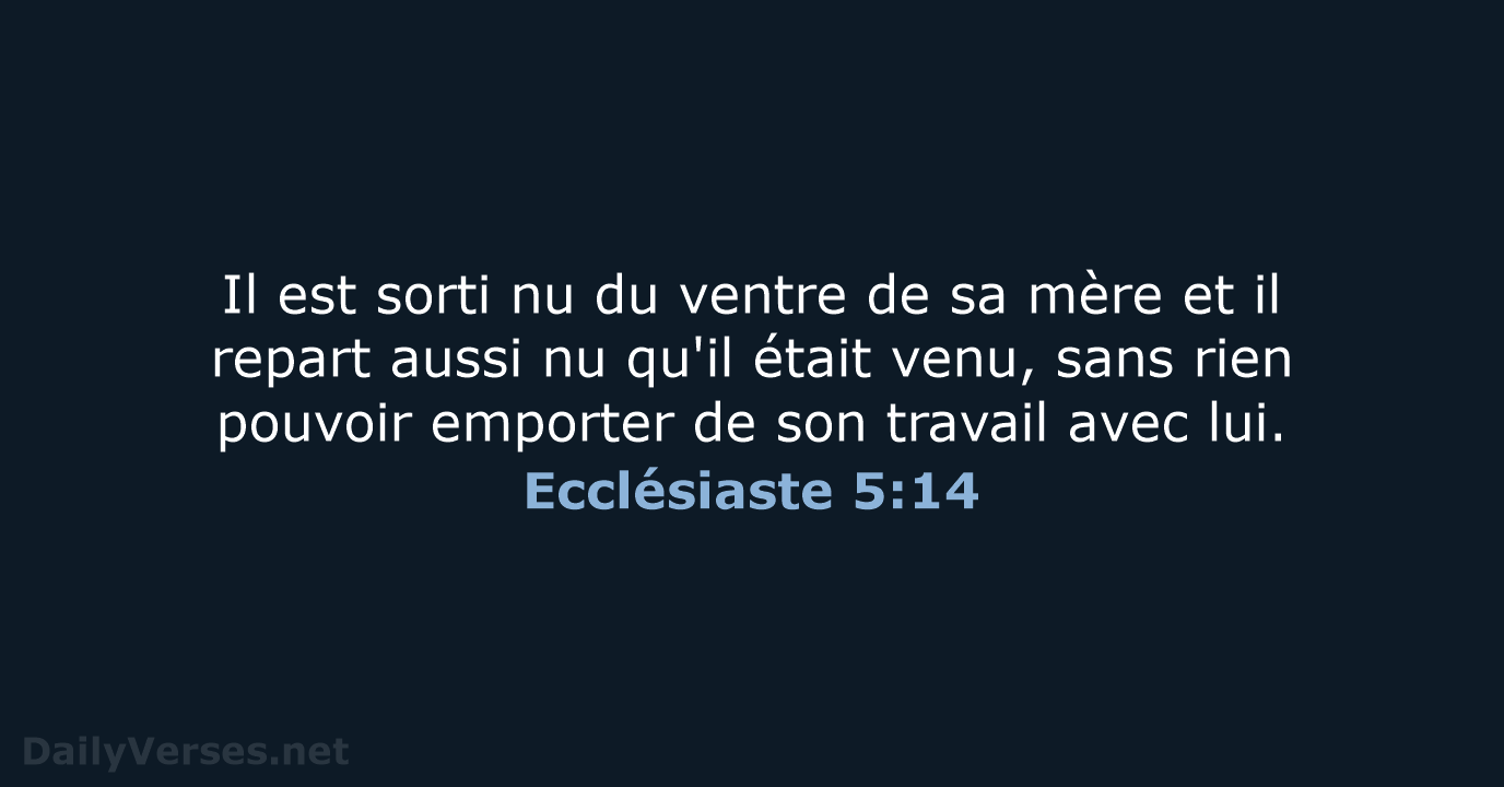 Ecclésiaste 5:14 - SG21