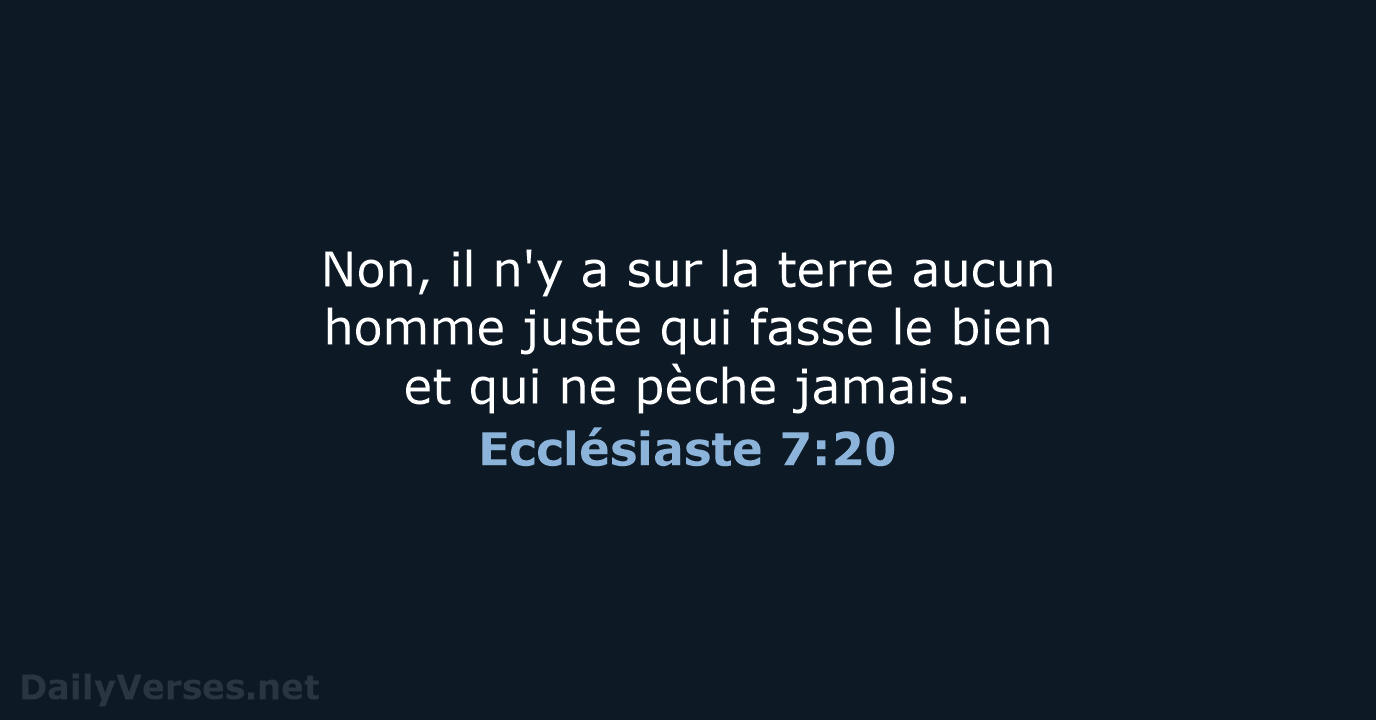 Ecclésiaste 7:20 - SG21