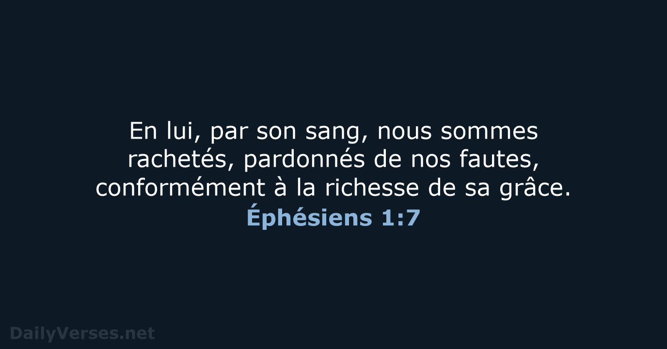 Éphésiens 1:7 - SG21