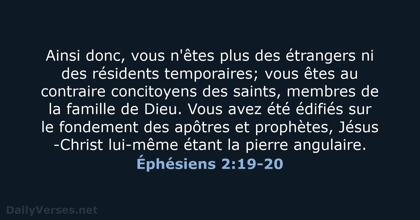 Éphésiens 2:19-20 - SG21