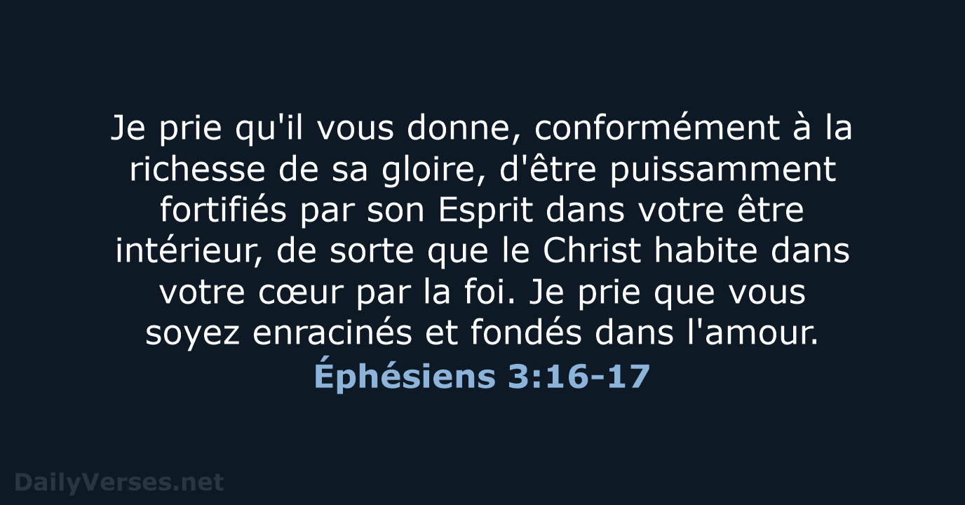 Éphésiens 3:16-17 - SG21