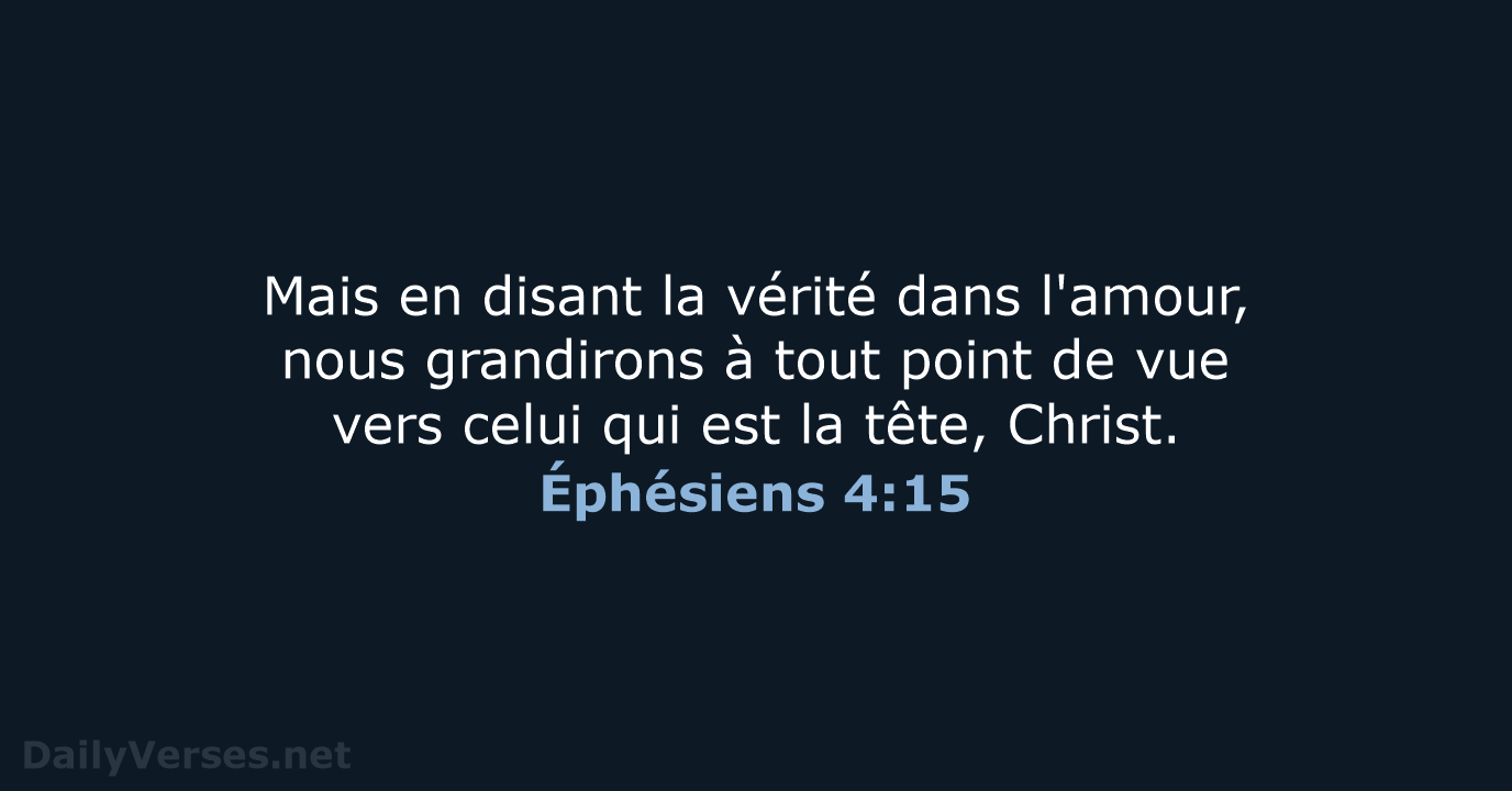 Éphésiens 4:15 - SG21