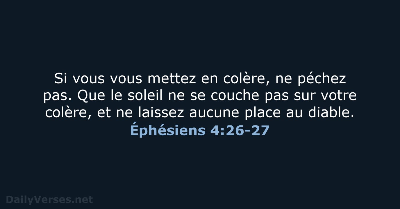 Éphésiens 4:26-27 - SG21