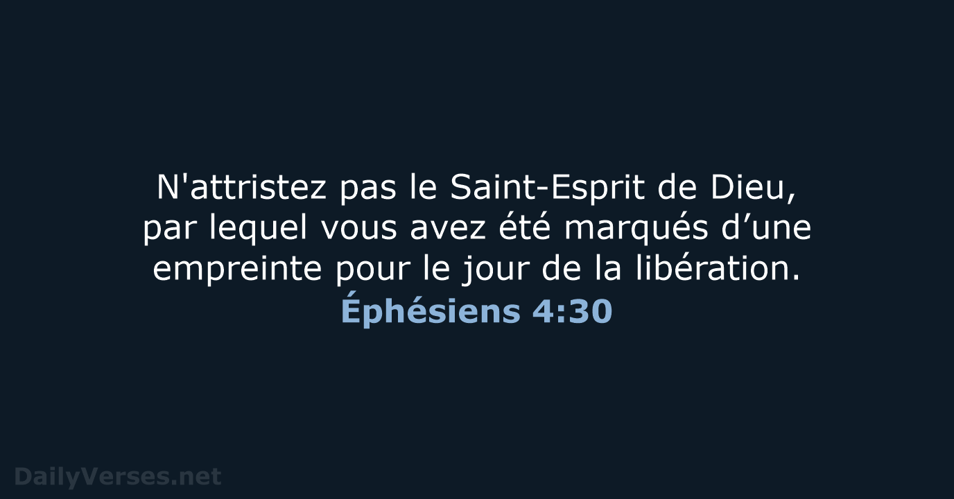 Éphésiens 4:30 - SG21