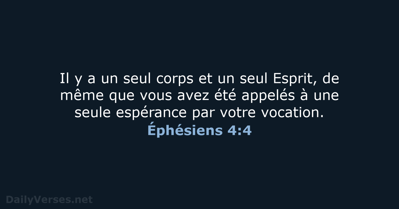 Éphésiens 4:4 - SG21